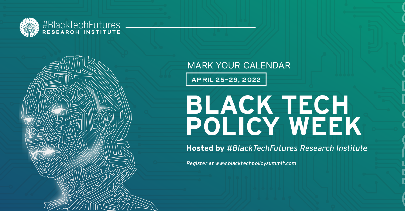 SistahWilson's tweet photo. Black Tech Policy Week places Black Lives @ the epicenter of tech policy. From Public Interest Technology 2 Tech Ecosystems, this week is Black joy 4 #blacktechfutures RSVP https://t.co/uEpJwcOT6u 
@sulin_blodgett @denaefordrobin @JacquelynKrones
@LinkedIn @sumitsumit @haldaume3