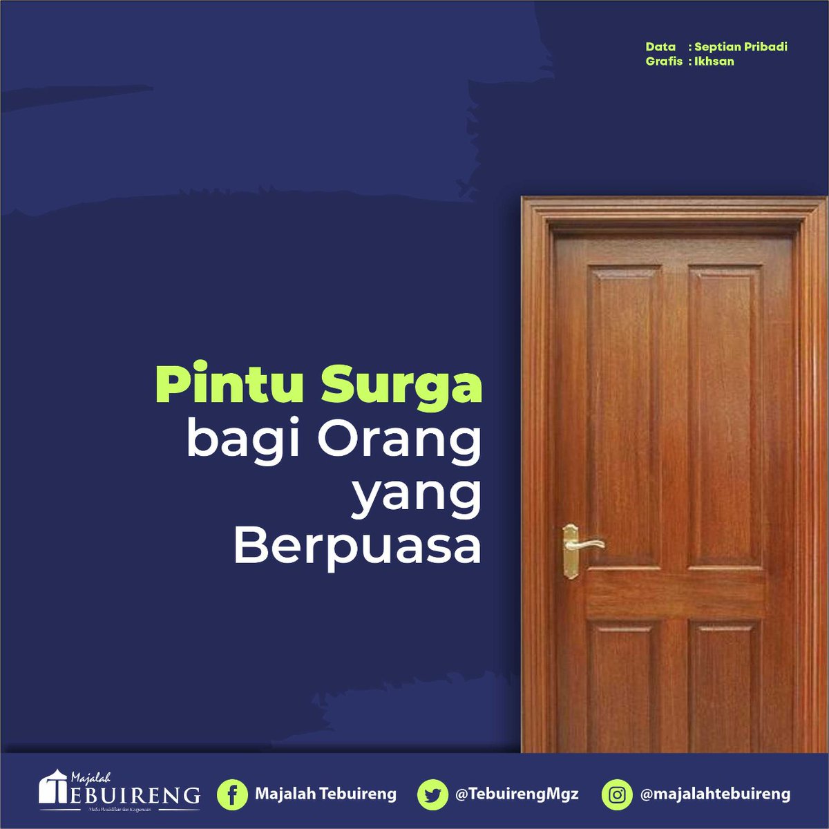 TebuirengMgz's tweet photo. Surga Khusus Orang Puasa
Tuhan memberikan servis khusus berupa surga yang hanya dapat dimasuki oleh orang-orang yang berpuasa. Yups, dikenal dengan sebutan surga Ar-Rayyan. Tetap semangat berpuasa, gengs...
#puasaramadhan #puasa2022 #surga #arrayyan #tebuireng #katakatabijak https://t.co/C8jTwCjlsz