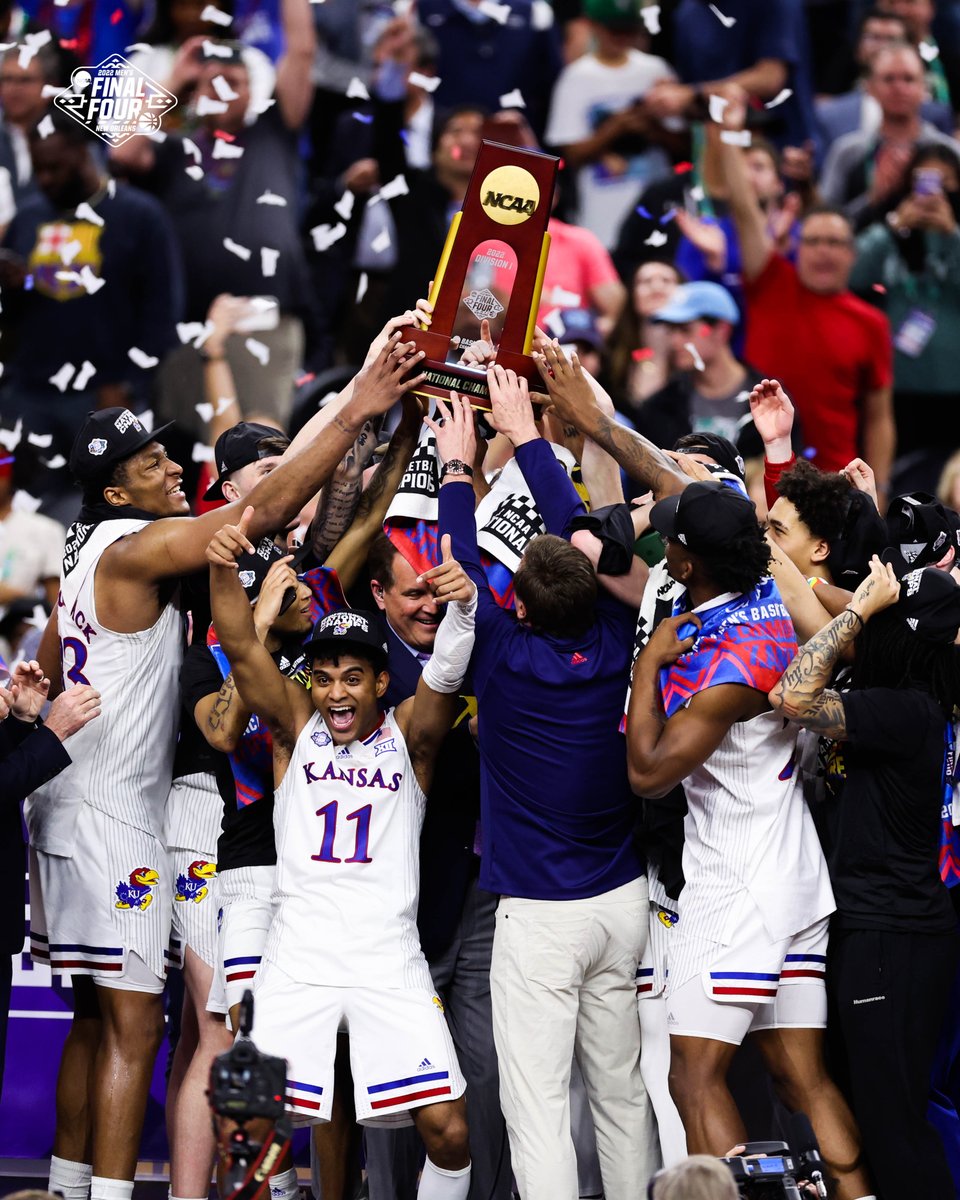 Crowning a champion in the Crescent City 🏆

#MFinalFour #NationalChampionship x <a href="/KUHoops/">Kansas Men’s Basketball</a>