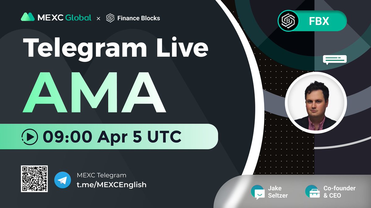 MEXC (@mexc_official) on Twitter photo Join #MEXC AMA with <a href="/FinanceBlocks/">FBX by KXCO</a> at 9am on Apr 5 UTC in our Telegram group: t.me/MEXCEnglish
10ppl * $10 USDT giveaway:
✅Follow @MEXC_Global & <a href="/FinanceBlocks/">FBX by KXCO</a>
✅Like, RT & Tag 3 frds
✅Sign up: bit.ly/3gzIm3J
More $USDT rewards for grabs at live #AMA! Join #MEXC AMA with <a href="/FinanceBlocks/">FBX by KXCO</a> at 9am on Apr 5 UTC in our Telegram group: t.me/MEXCEnglish
10ppl * $10 USDT giveaway:
✅Follow @MEXC_Global & <a href="/FinanceBlocks/">FBX by KXCO</a>
✅Like, RT & Tag 3 frds
✅Sign up: bit.ly/3gzIm3J
More $USDT rewards for grabs at live #AMA!