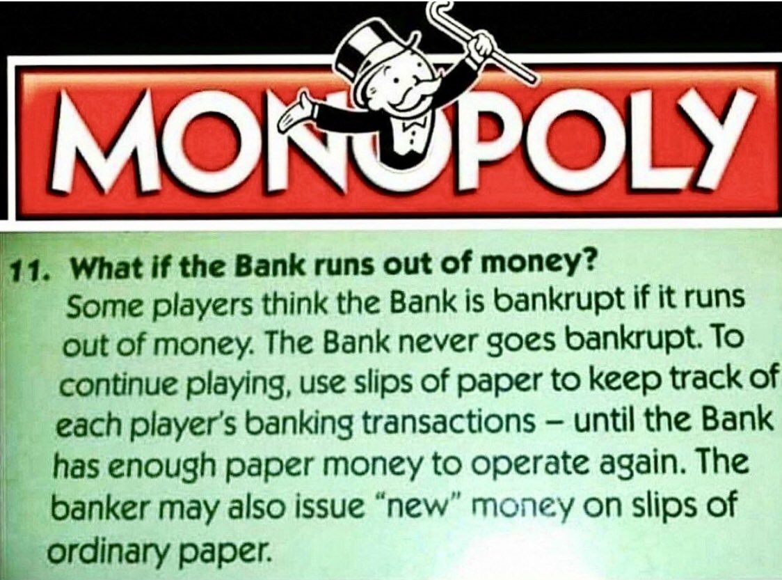 MIREILLE KORAB on X: ""The bank never goes bankrupt" Monopoly rule number  11 However it does get restructured ! #bdl #banks #monetary #policies  #finance #treasury #crisis #lebanon" / X