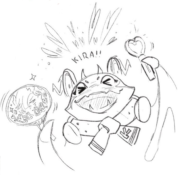 NijitoTheGame's tweet photo. kira can be a little (or a lot) cocky sometimes (or all the times) but how can you not be when a cutie like IMP is your biggest fan?! -ai💫

#indiedev #indiegamedev #gamedev #characterart #characterdesign #conceptart #sketch #rkgk #emote #NIJITO https://t.co/sSXhvJB37o