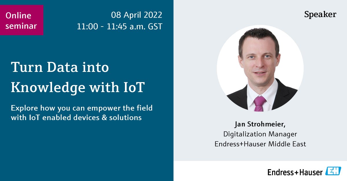 Endress_MESC's tweet photo. Do you know how a second channel approach can connect existing devices into the cloud? 
Know it from our expert in this online seminar and much more!

Register now for more details https://t.co/1qCubWpjQI

#iiot #digitalization #empowerthefield #iotday" https://t.co/R5i0J8v262