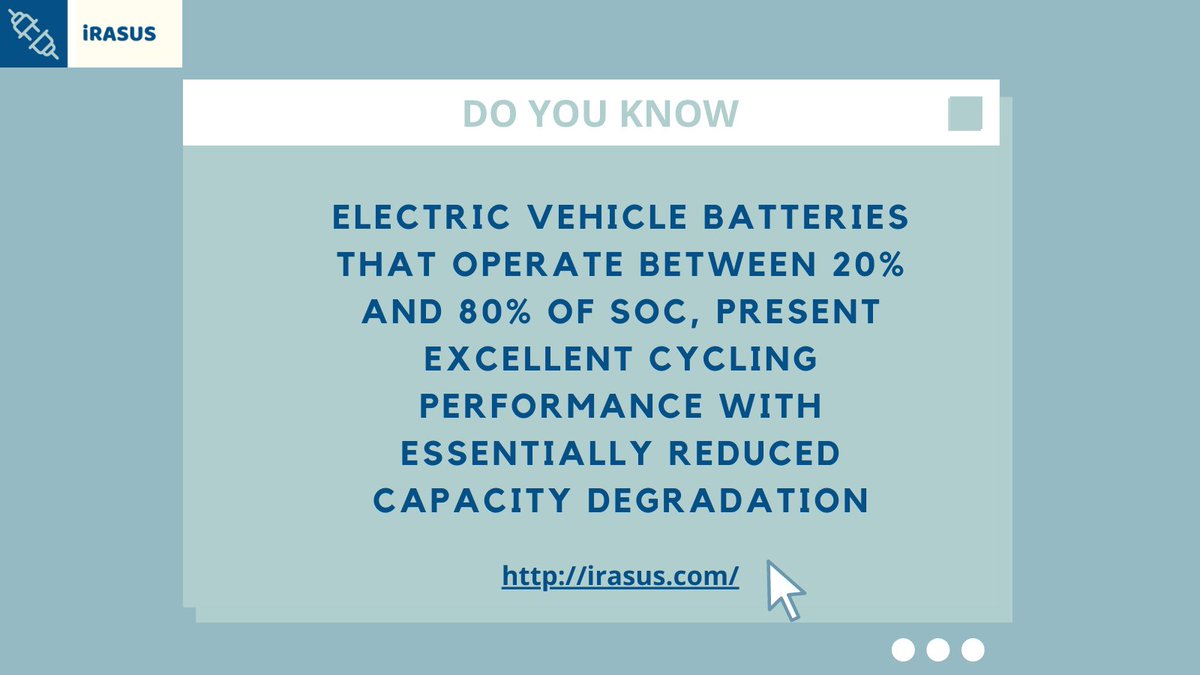 irasus_tech's tweet image. Continuously operating the EV’s battery below 20% and beyond 80% of SoC has been proved very harmful and dangerous as well.
#ElectricVehicles #EV #BatteryAnalytics #AI #ML 

Ref: Emmanouil &amp;amp; others, study for the optimal charging of EV's, Energy Reports, Volume 6, 2020,