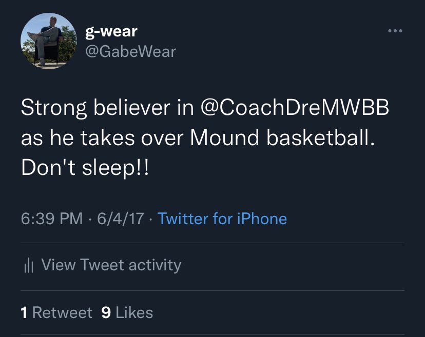 GabeWear's tweet photo. Watching this NCAA Championship game before the 1st practice of AAU basketball this season got me thinking about my alma mater’s State appearance and my Nostradamus vision of @CoachDre3000 https://t.co/ou1oxtKRSA