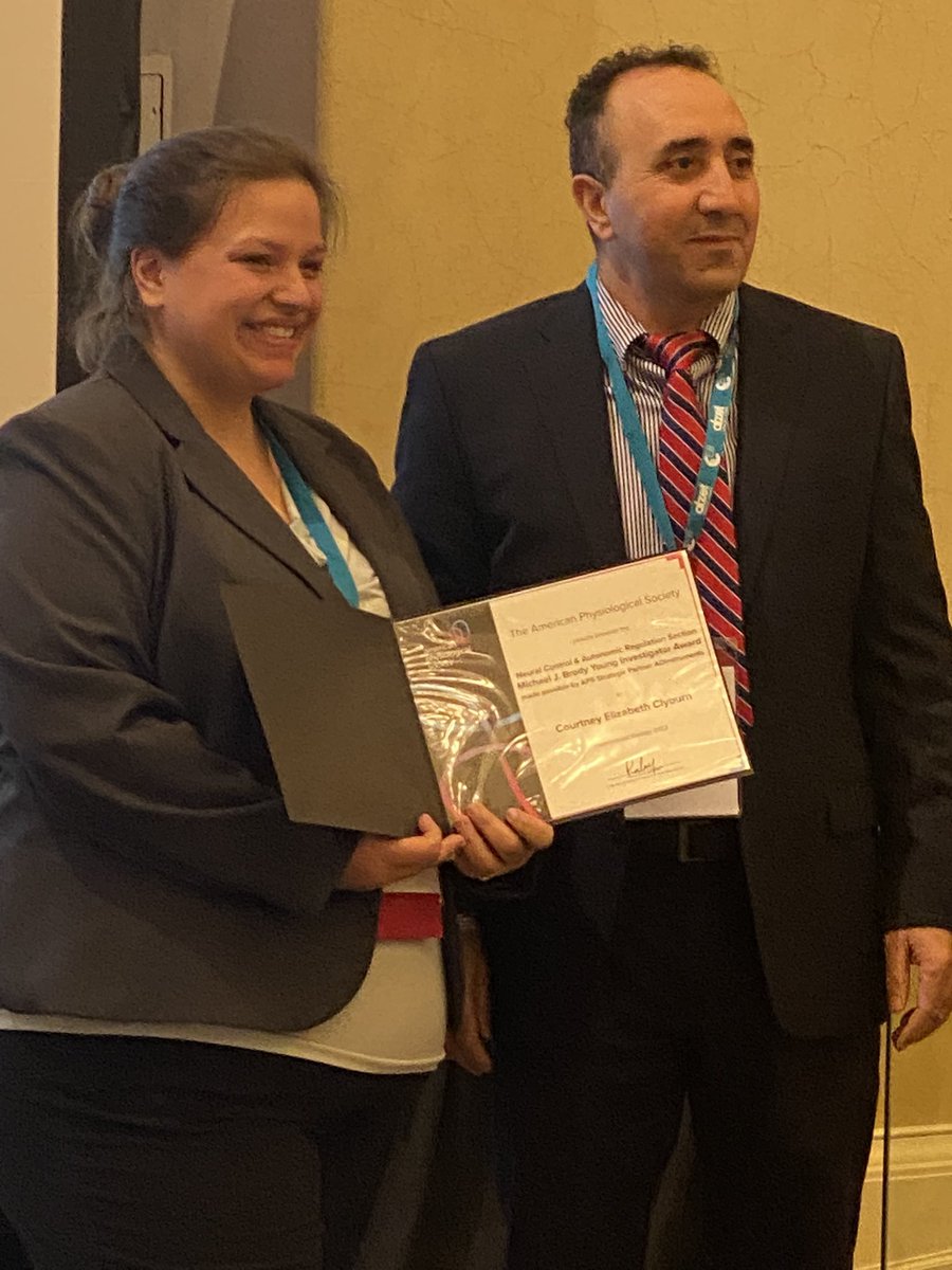 I’m truly honored to receive the Michael J.Brody Young Investigator Award from the NCAR section. It has been so nice to see some familiar faces and learn about some new and exciting studies! <a href="/expbio/">Experimental Biology</a> <a href="/APSPhysiology/">American Physiological Society</a>