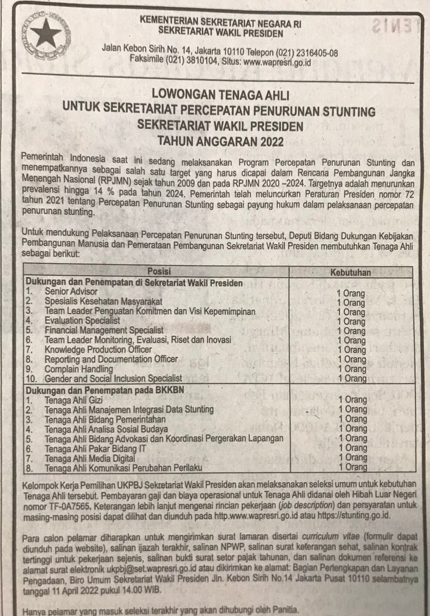 bambangsoetono's tweet photo. Of interest... https://t.co/Q6JD86qcuC
#lowongankerja
#stunting
#indonesia
#tp2ak https://t.co/LqsFzZmHTT
