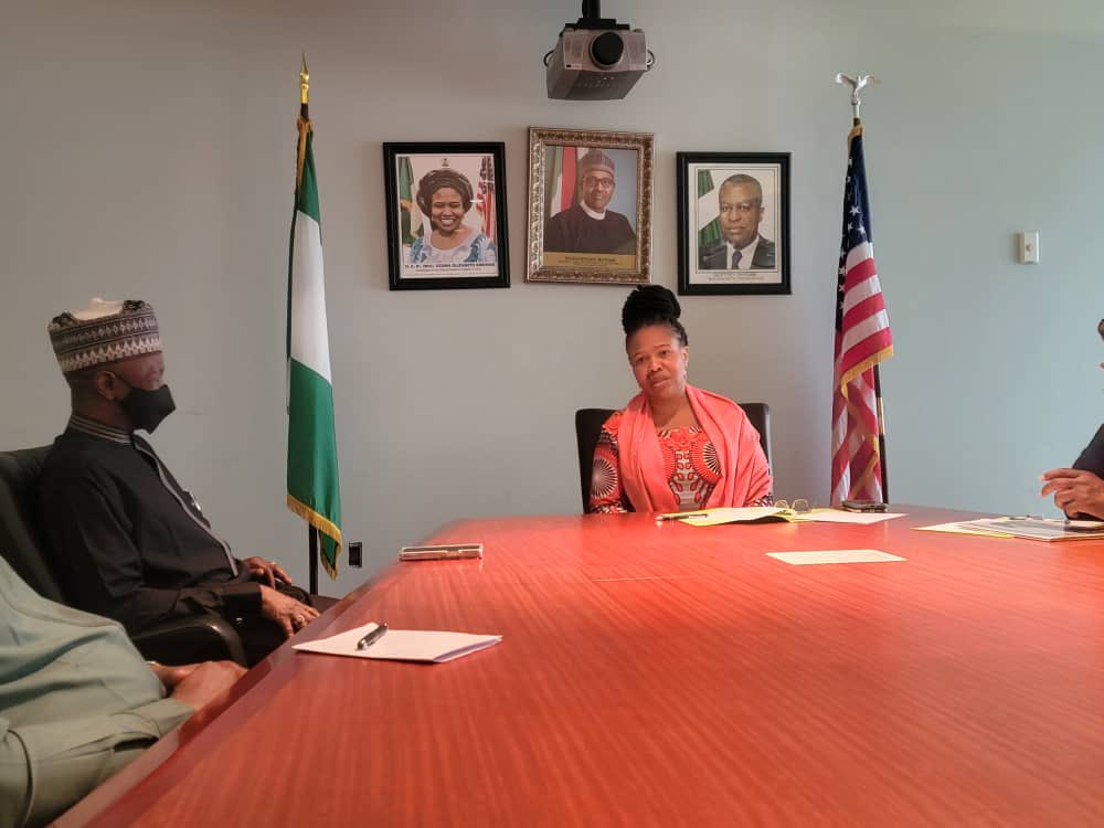 PHOTOS: The Agric Minister @DrMuhdMahmood and his team, were hosted by the Nigerian Amb. to the USA Amb. Emenike, at the Nigerian Embassy in Washington D.C. The Minister will be meeting with multiple senior U.S. govt. officials in order to discuss issues relating to agriculture.