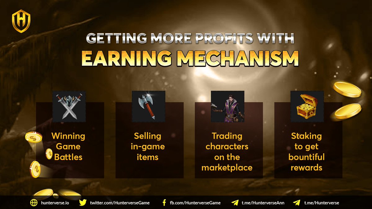 HunterverseGame's tweet photo. Generating more profits through earning mechanism in #Hunterverse🤑
🌟 Winning game battles ⚔
🌟 Selling in-game items
🌟 Trading characters on the marketplace
🌟 Staking to get daily request
Join us: https://t.co/SytDqCBzxE https://t.co/Fr9r7QU83i