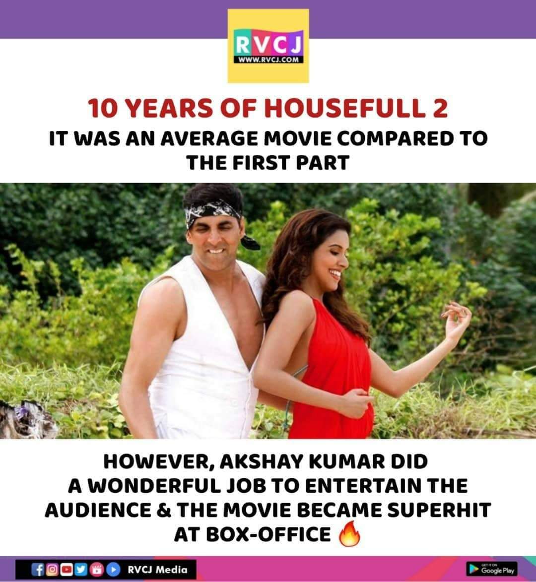rvcjmovies's tweet image. 10 Years of Housefull 2

#housefull2 #akshaykumar #rvcjinsta #rvcjmovies