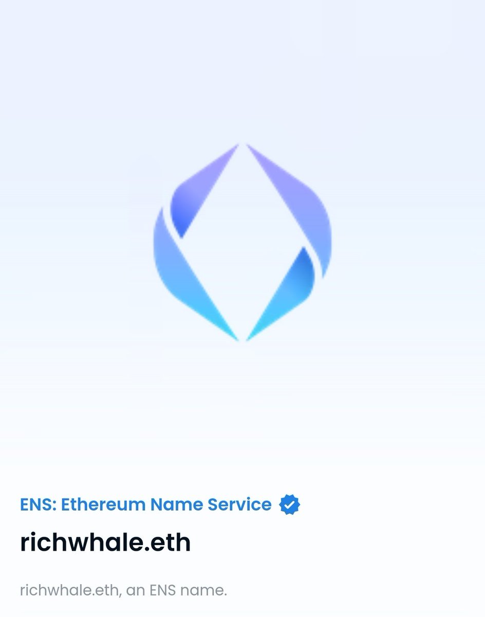 FunnyNftss's tweet photo. Richwhale.eth 
https://t.co/NpAStM3lvH

#ETH #ensdomain #NFT #Ethereum #domainforsale #domain #ens #opensea #ensdomains $ENS https://t.co/3YU3TMsXWw