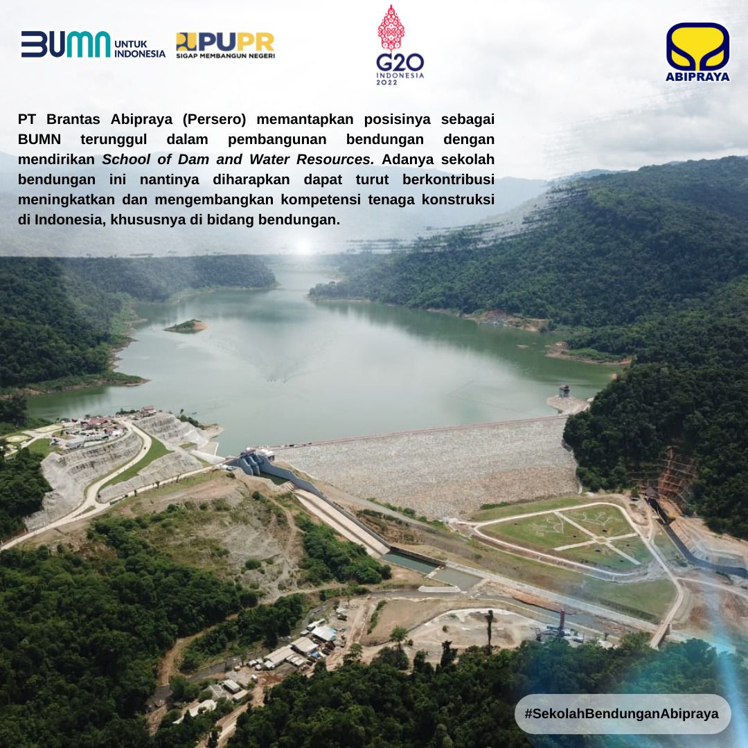 missDewdew's tweet photo. BUMN konstruksi terunggul pembangun bendungan, Brantas Abipraya mendirikan School of Dam and Water Resources. #SekolahBendunganAbipraya https://t.co/A6g9lZ6mDg