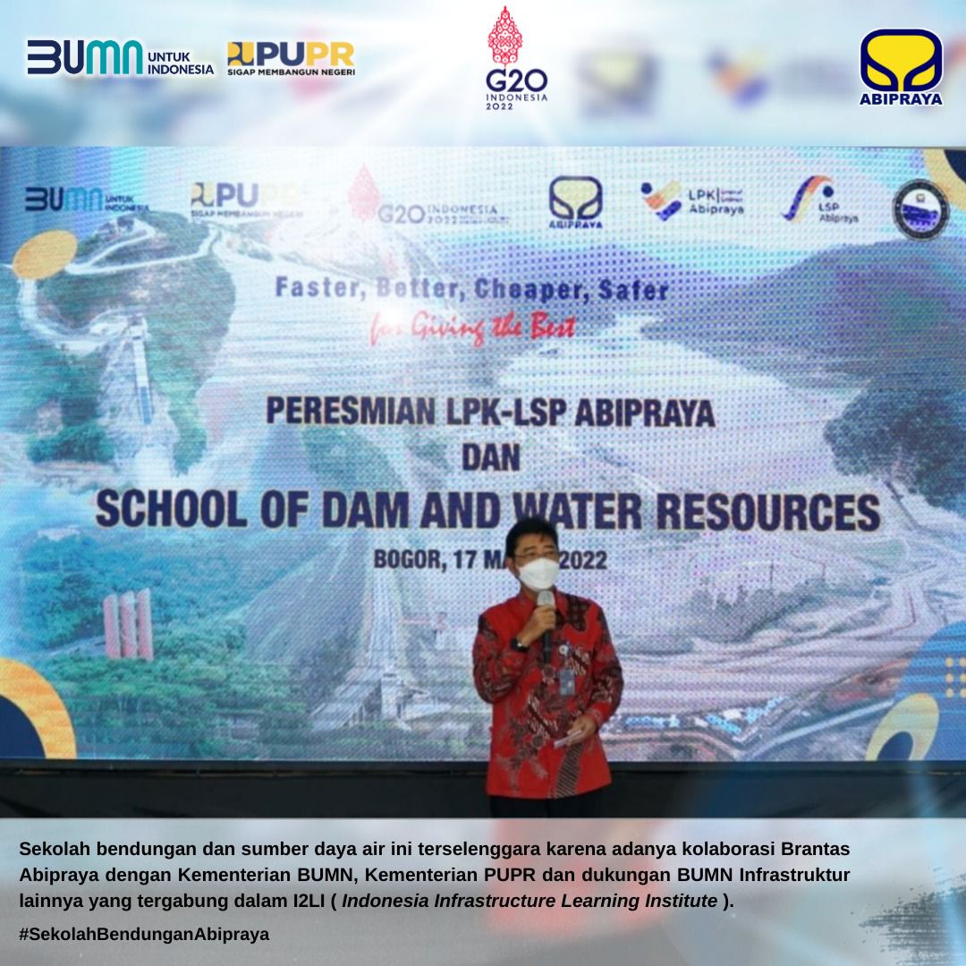 missDewdew's tweet photo. BUMN konstruksi terunggul pembangun bendungan, Brantas Abipraya mendirikan School of Dam and Water Resources. #SekolahBendunganAbipraya https://t.co/A6g9lZ6mDg