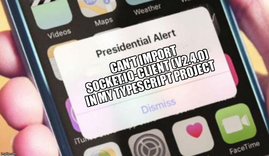 overflow_meme's tweet image. Can't import socket.io-client (v2.4.0) in my typescript project stackoverflow.com/questions/7174… #reacttypescript #socketio #typescript #socketioclient