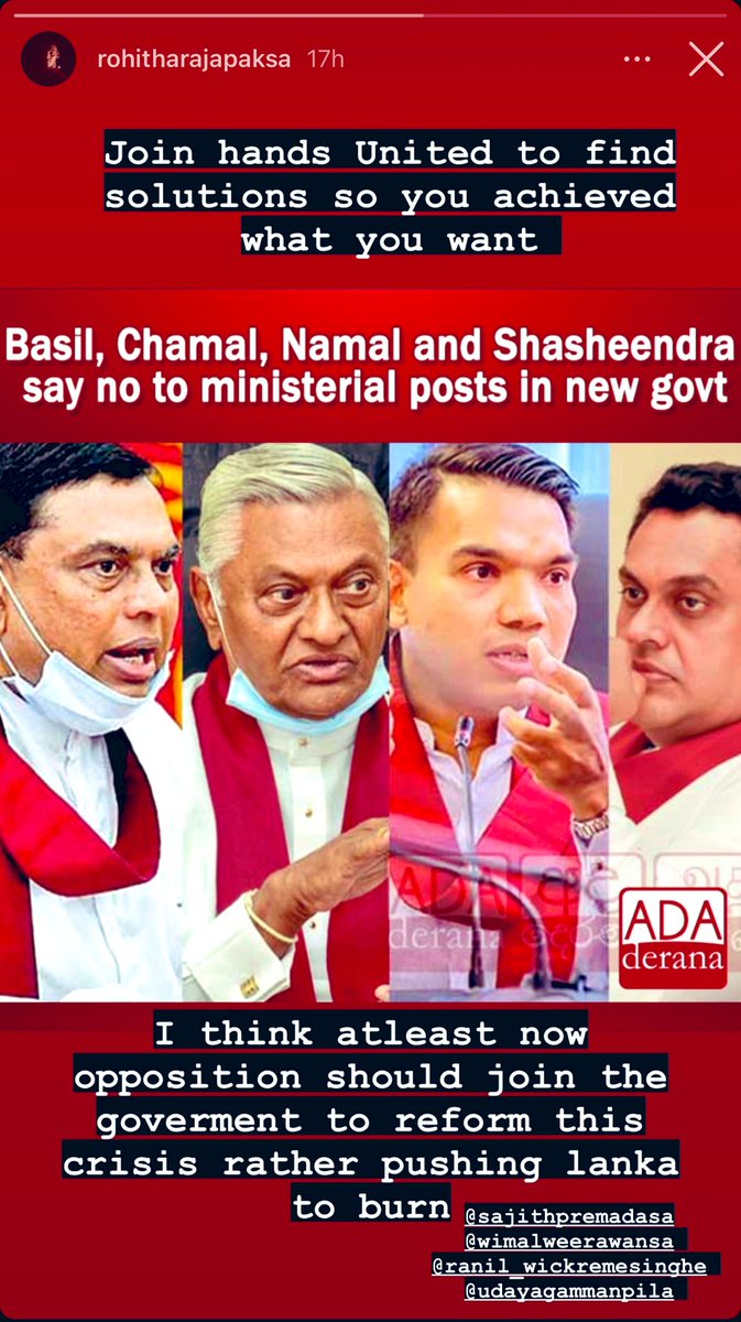 lushanefdo's tweet photo. Are you kidding bruh? @Rohitha_Chichi #GoHomeRajapakshas #SaveSriLanka https://t.co/kDKOBbF9Lo