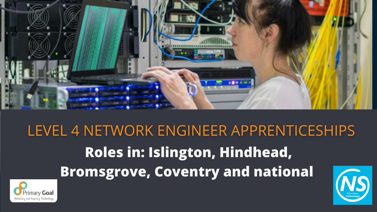 Fantastic Level 4 Network Engineer #Apprenticeships with @NS_Optimum 

Roles in #Islington, #Hindhead, #Bromsgrove #Coventry + a national role

Industry recognised qualifications
Supportive #apprentice community

DM for more info or go to: https://t.co/yWEh1WhRzK 

#EdTech https://t.co/0LB5mXYEdG