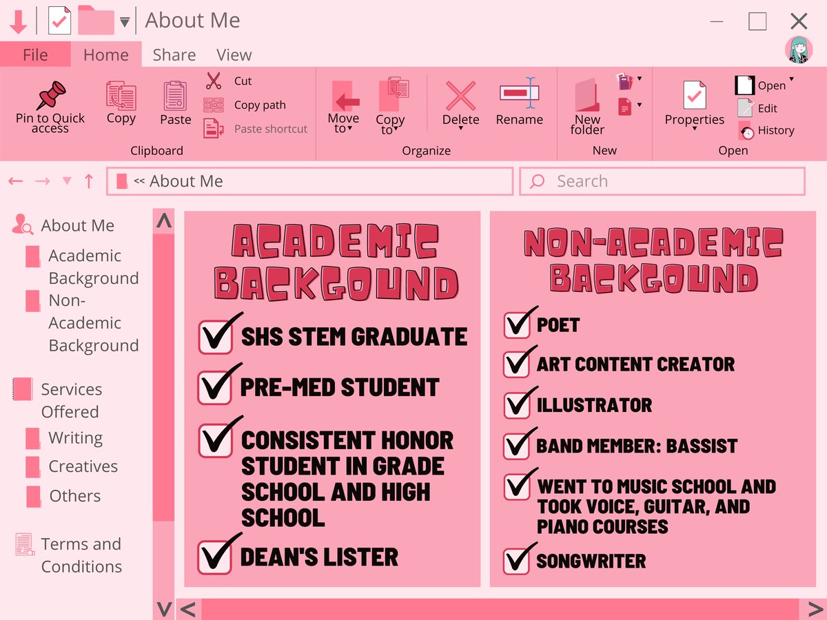 academic_tay's tweet photo. 🌷 — Annyeong! It’s your girl Tay and I’m offering academic and art commissions!

Please check out my commission sheet to know more about me and identify which tasks I can help you with. You may send me a DM for more details! 💗

PFP: @NyxTheShroom 
Sheet layout: @academic_tay https://t.co/zhaBGH0xov