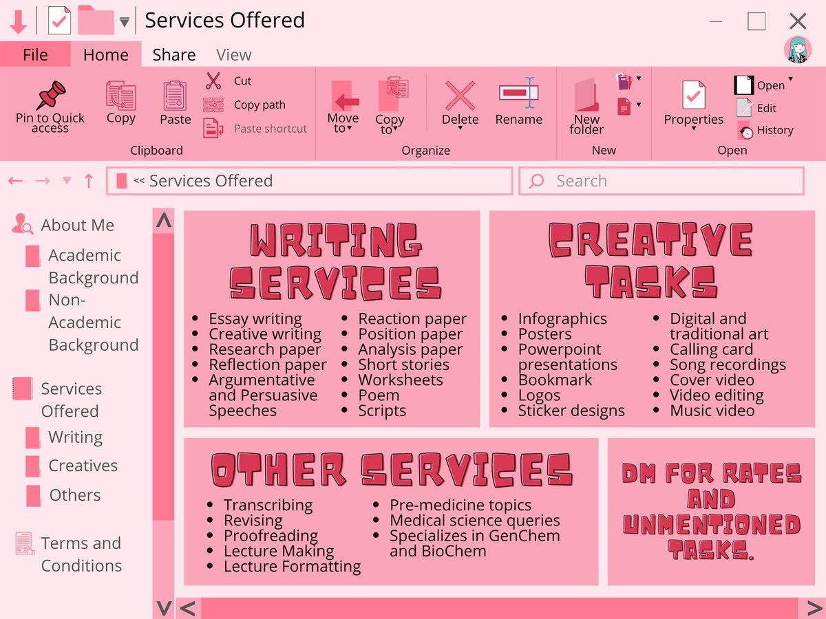 academic_tay's tweet photo. 🌷 — Annyeong! It’s your girl Tay and I’m offering academic and art commissions!

Please check out my commission sheet to know more about me and identify which tasks I can help you with. You may send me a DM for more details! 💗

PFP: @NyxTheShroom 
Sheet layout: @academic_tay https://t.co/zhaBGH0xov