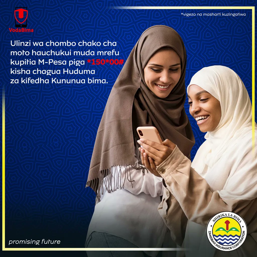 Kwa kushirikiana na Vodacom Tanzania sasa Kata bima ya chombo cha moto kirahisi kupitia M-Pesa.

Piga *150*00# kisha chagua Huduma za kifedha kisha VodaBima na kisha chagua ZIC kama mtoa huduma

#bimanazic #VodaBima