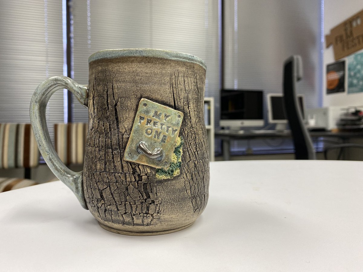 CrookedCinema's tweet photo. @thenickynash If you’re looking for homemade mugs I know the best person! I was given this mug for a short film I worked on titled My Pretty One themed around the film. https://t.co/ye7JYcZIqo