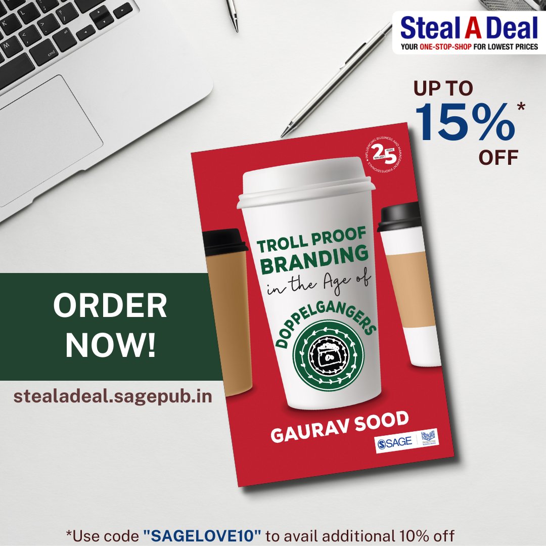 SagePubIndia's tweet photo. #NewRelease
‘Troll Proof Branding in the Age of #Doppelgangers’ counters the doppelganger effect and boosts brand positivity in the age of consumerism.
Get your copy @ https://t.co/d3MbH2A3cN
#Branding #brandimage #SAGEResponse @imgauravsood https://t.co/WWG8aNIawo