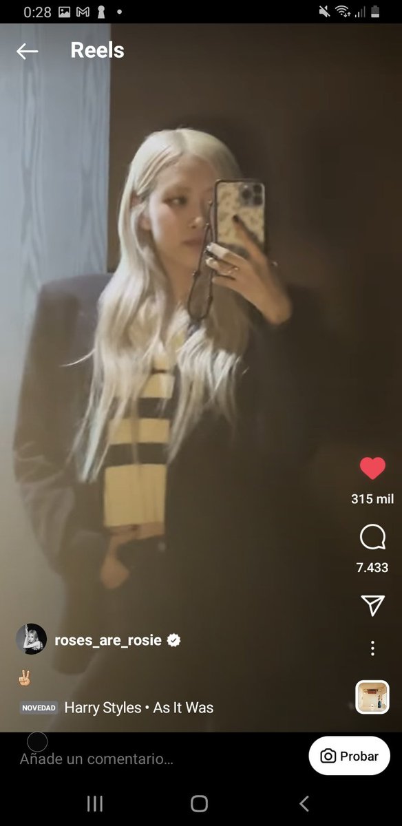 Rosé de BlackPink utilizó As It Was en su última publicación en Ig!