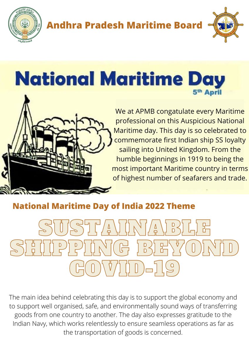 APMB_Official's tweet photo. The world seems so small when we establish connections through waters. Greetings to all seafarers and maritime community on this National maritime day. 

 #maritimehistory #maritime https://t.co/9GZZdhcjMb