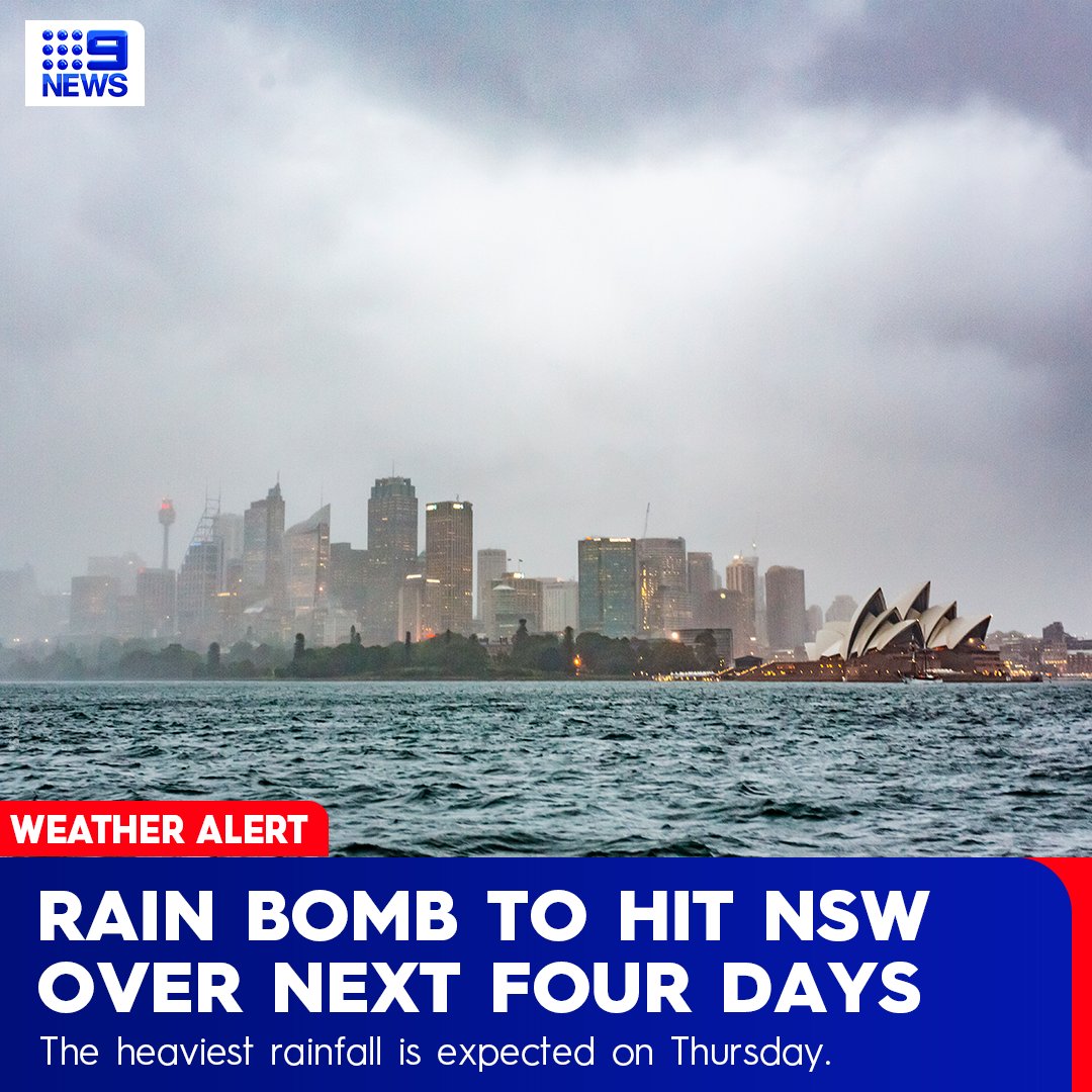 RAIN BOMB WARNING: Emergency services are urging residents across New South Wales to prepare for significant rainfall over the next four days.

DETAILS: 9Soci.al/x0tn50IApmF

Full report tonight on #9News