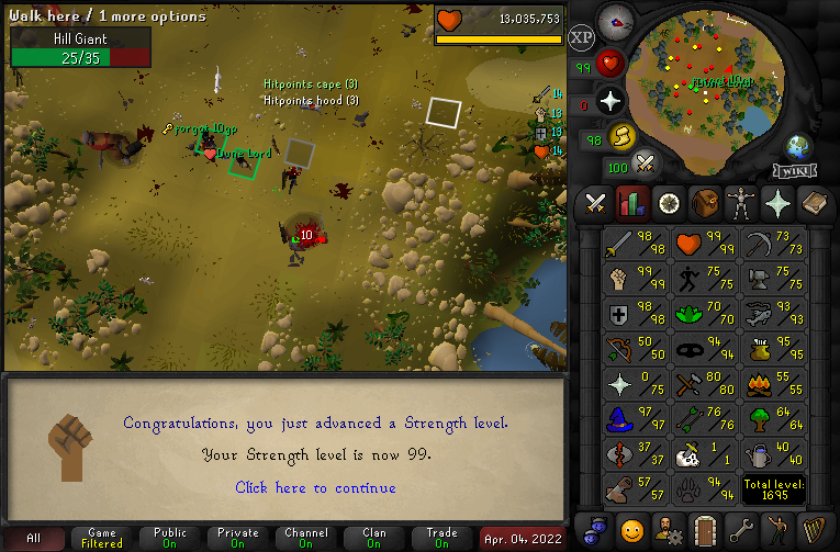 Try2Hard4You's tweet photo. Untrimmed 99 HP and Max Melees on the account that cannot Trade or Leave the Desert // 3600 Hours play time // RoadtoRaids3 https://t.co/OetIaPlsX1