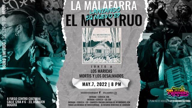 El 7 de mayo acompañando a La Malafarra en el lanzamiento de su nuevo EP #dalequedale