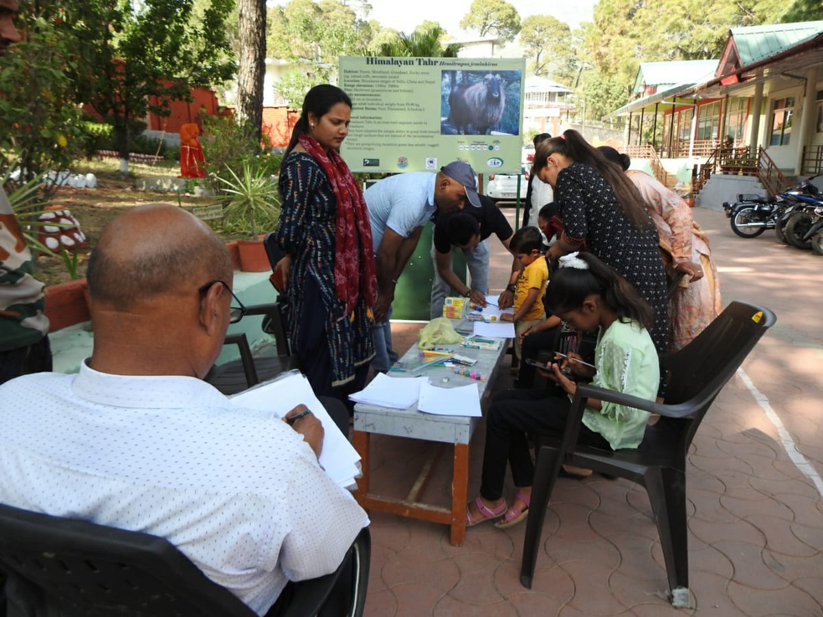 CZA_Delhi's tweet photo. A drawing competition was organized by Dhauladhar Nature Park #Zooinfocus on the #Speciesinfocus for #Week55 Himalayan Tahr as part of #Day4 @AmritMahotsav #conservation2coexistence outreach campaign! #Indiaat75 #75species75zoos @moefcc @PIBShimla https://t.co/eFRwArw2KI