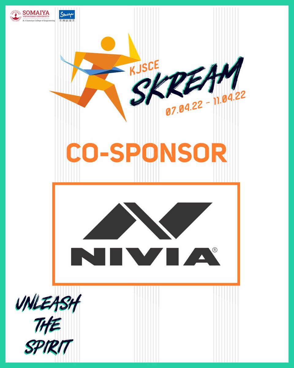 kjsceskream's tweet photo. Nivia is a brand that has lived on a sports premise: Step Out and Play. It has inculcated the belief and continuously pushes the boundaries to create innovations and opportunities for the community. With deep gratitude, we announce #Skream2022, Co-Sponsored by @niviasports https://t.co/pcg7IJzOeN