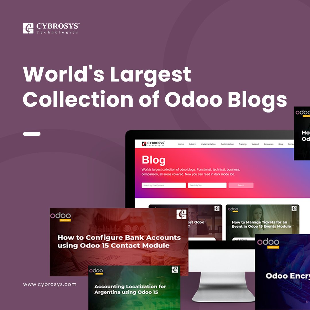 Cybrosys's tweet image. Cybrosys holds the World&apos;s most extensive collection of Odoo blogs on the Functional, technical, business, and comparison areas of the Odoo platform. 
Visit: cybrosys.com/blog/

#odooblogs #odoogoldpartner #cybrosys #erpsoftware #odooapps #odoocontributor #odoo #viral #erp