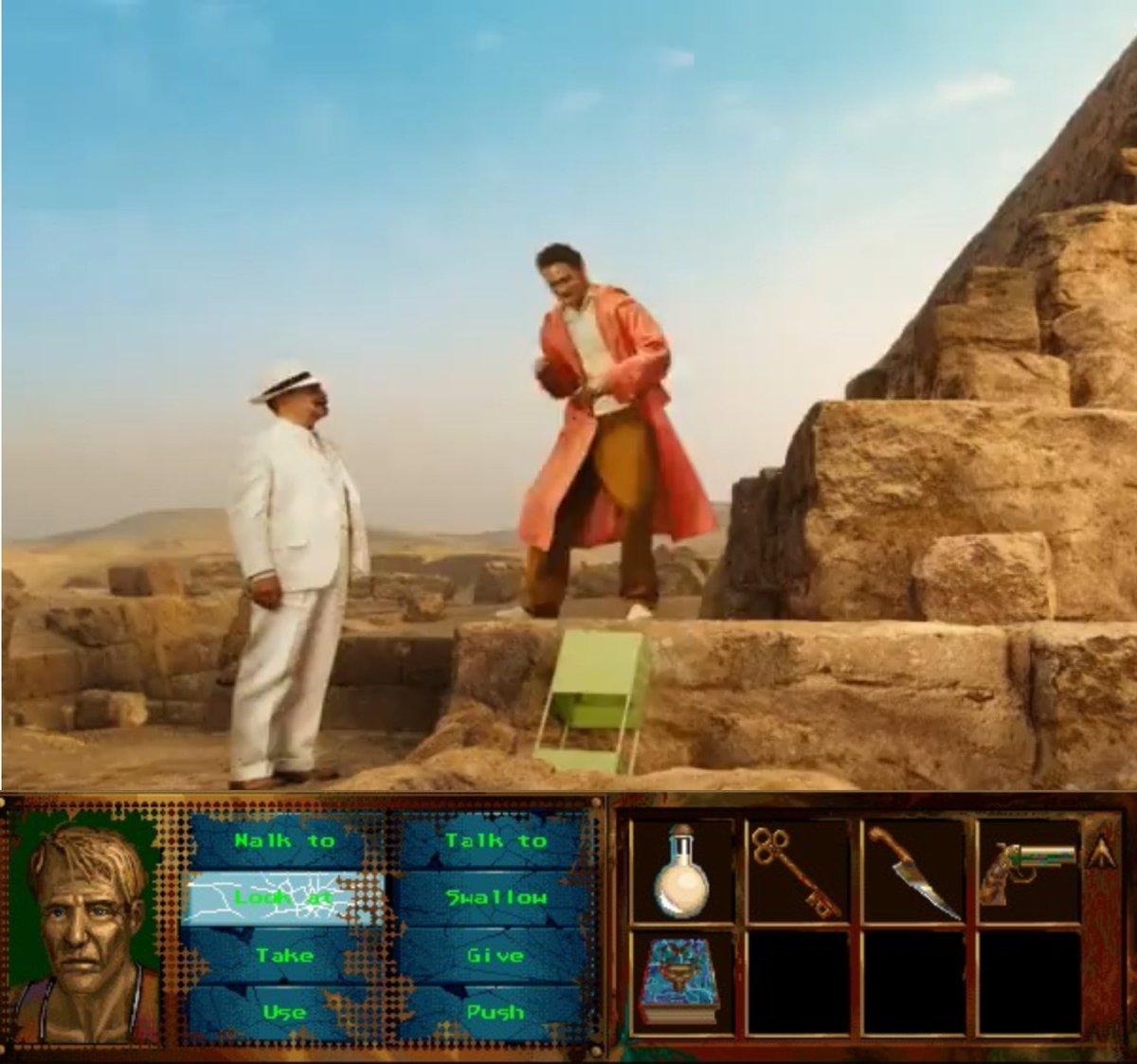 Vidtack's tweet image. I couldn't get over how much this looked like an FMV adventure game so I made this