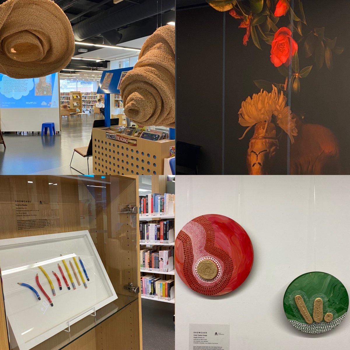 SHOWCASE is a display now showing at the City Library that celebrates the City of Adelaide’s exciting new contemporary art acquisitions. Next time you visit wander through our spaces &amp; check out these &amp; other pieces for yourself.
