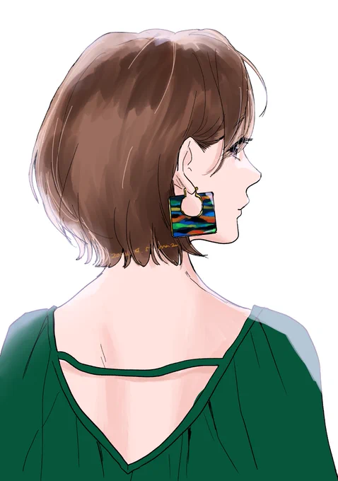 髪伸び葵ちゃんとアクリルピアス 
