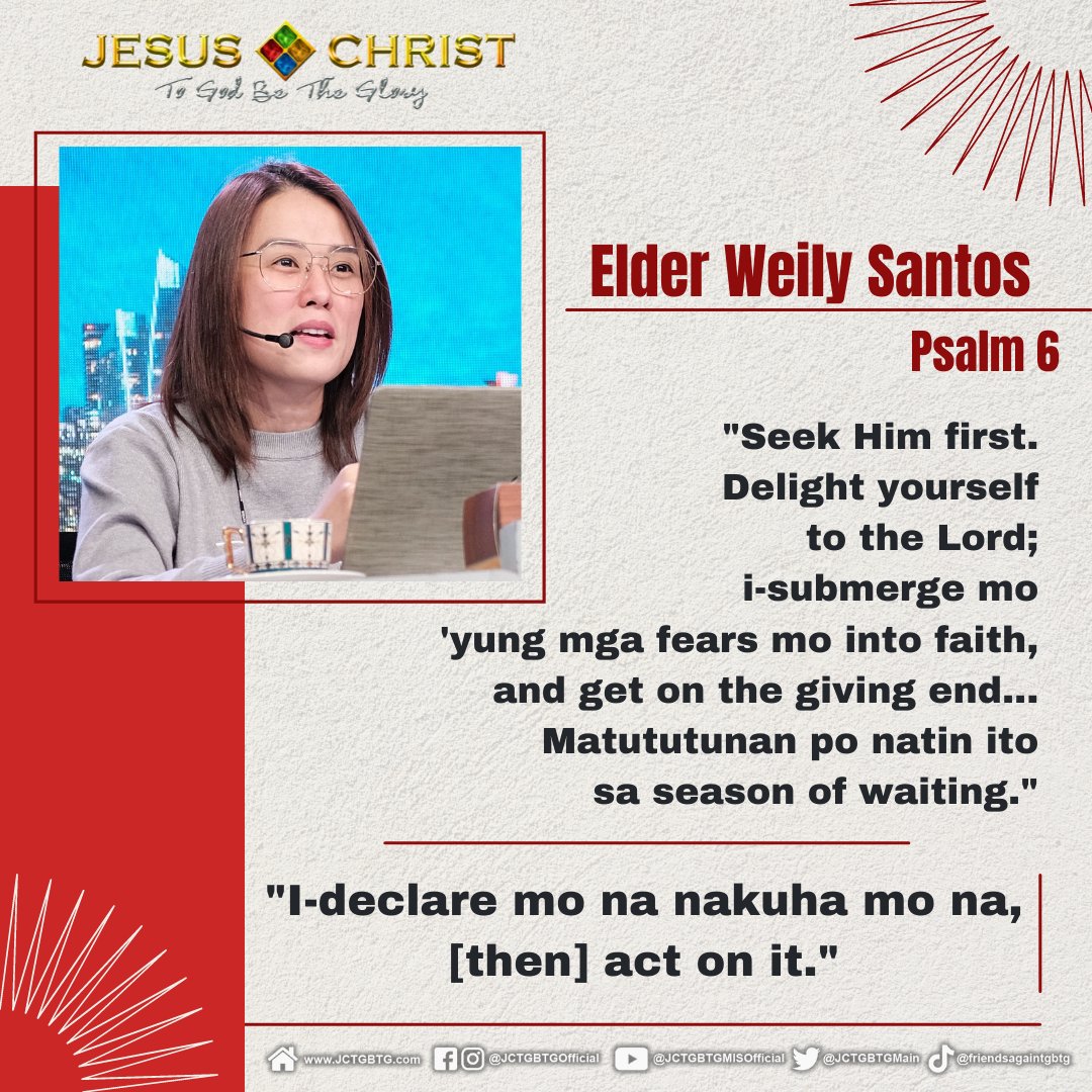 JCTGBTGMain's tweet photo. Don't miss our soul-enriching Servants Force Devotion with Admin Leslie and Elder Weily Santos tonight at 7pm LIVE via an exclusive YouTube link. See you there! ππ
#JCtGbtgMain #JCTGBTG #JCtGbtgMainSFD #OnlineDevotion https://t.co/hzmPvzaKLJ