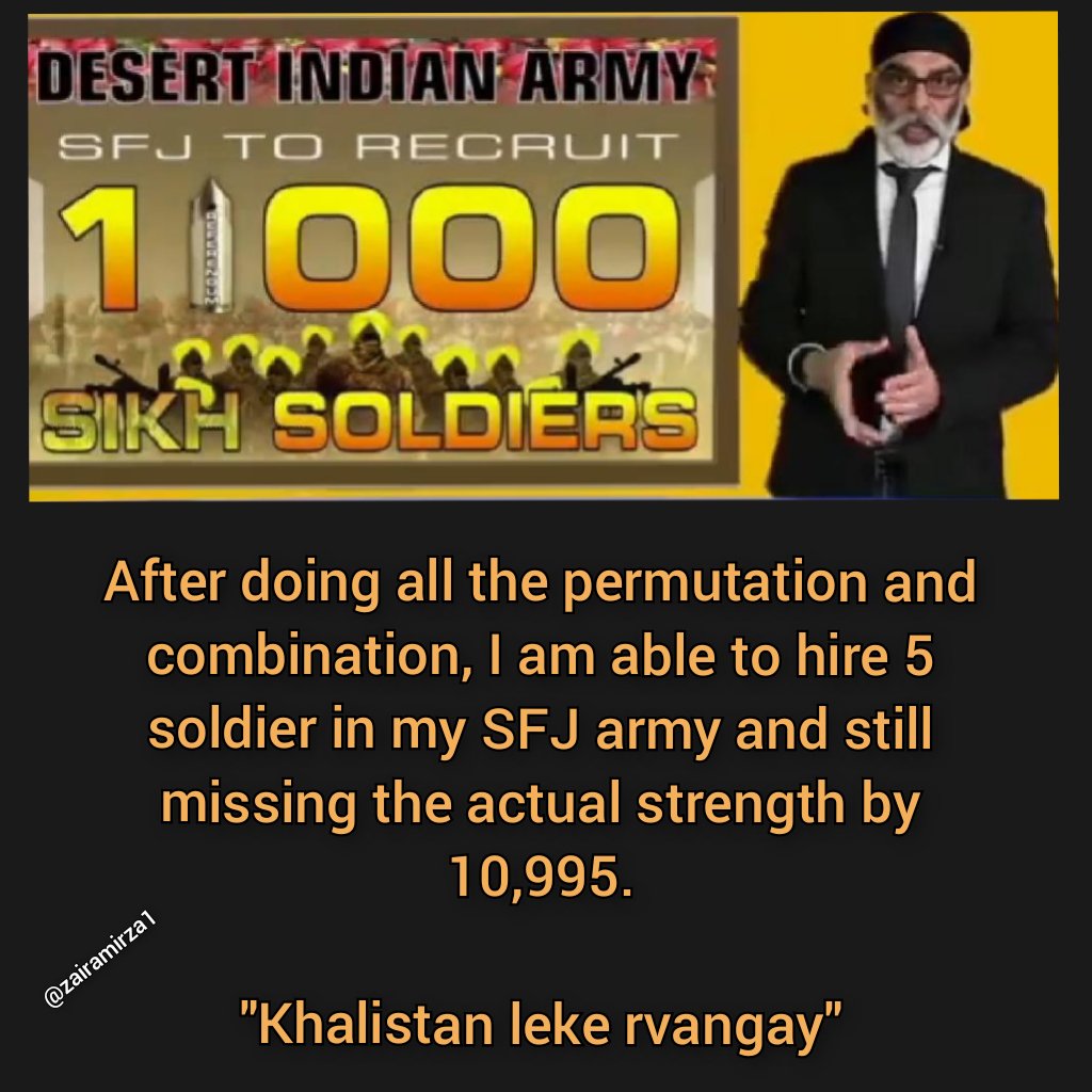 ZairaMirza1's tweet photo. Forget about the actual strength,
I'm still looking for those 5.
Who are they ?
😜😜😜🤣🤣🤣🤣🤣🤣
#PakistaniPuppet #NoToKhalistan
@ramnikmann @TajinderBagga @GurleenKBrar https://t.co/BtRu6B4XWy