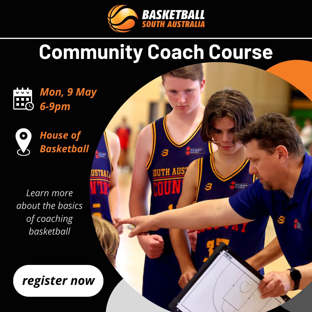 Basketball SA (@basketballsa_) on Twitter photo COMMUNITY COACH | Are you a beginner coach looking to develop your skills, and get some tips for game day? If so, this course is for you! 🏀
contact Tony Casella to register >> tcasella@basketballsa.com.au 
#CoachEducation #BasketballSA COMMUNITY COACH | Are you a beginner coach looking to develop your skills, and get some tips for game day? If so, this course is for you! 🏀
contact Tony Casella to register >> tcasella@basketballsa.com.au 
#CoachEducation #BasketballSA