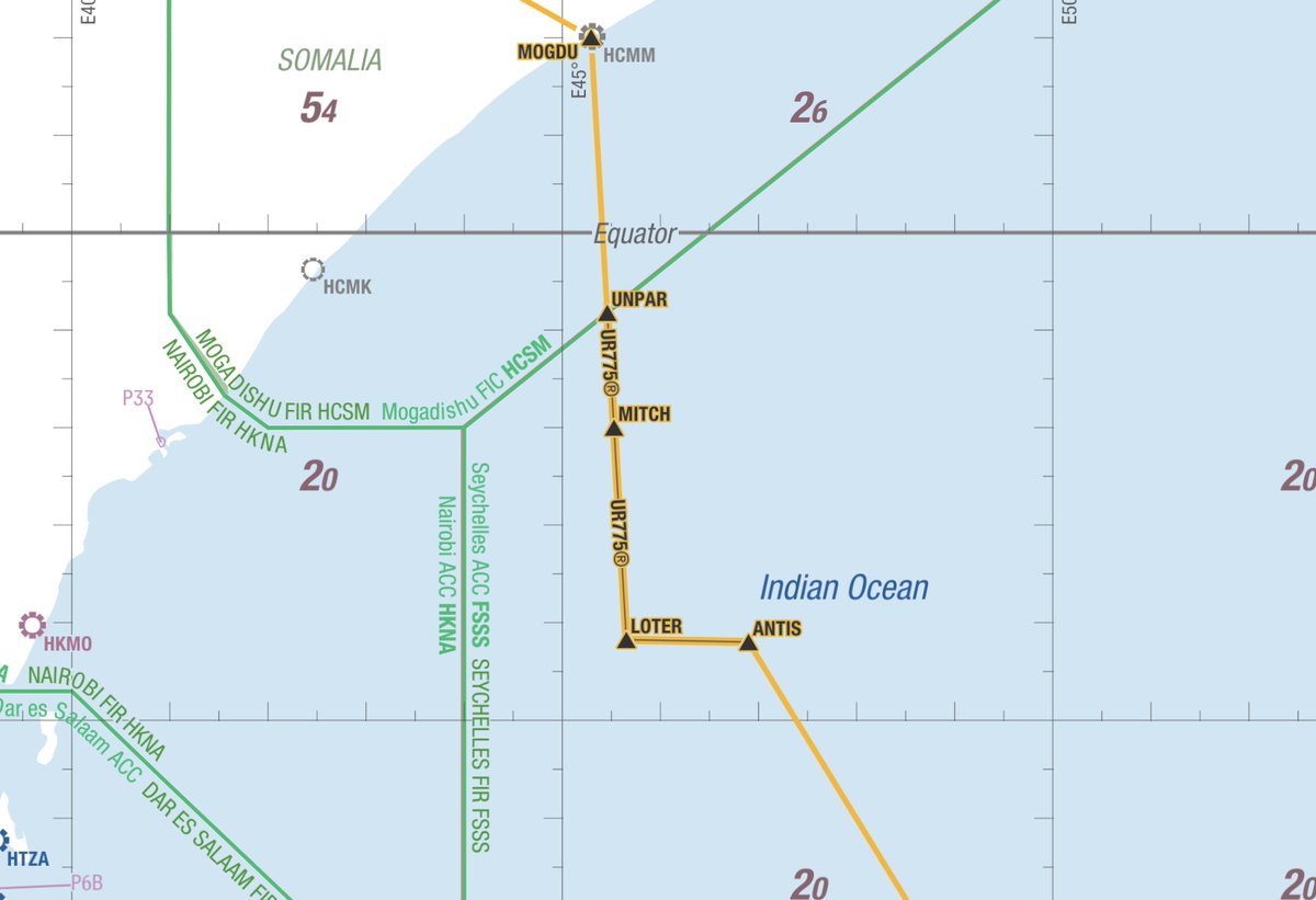zepyaf's tweet photo. Dans la zone contrôlée par les Seychelles, au large de la Somalie, la route fait bizarrement un angle droit.

En demandant poliment au contrôleur grâce à OptiDIRECT, notre application d’optimisation de trajectoire, nous avons pu gagner 700kg de fuel, et 6mn de vol… #AF671 https://t.co/WdDb4HWKd6