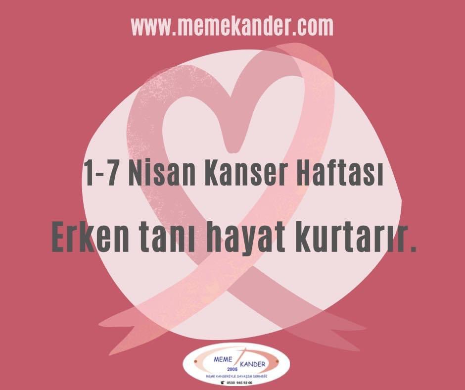 Erken tanı hayat kurtarır. Kendinizi sürekli kontrol altında tutun. Herhangibir kanama, kanlı idrar veya gaita, geçmeyen yara, öksürük veya seskısıklığı, elinize gelen bir kitle varsa derhal doktora başvurun. Hayatınız değerlidir.
#memekander
memekander.com
