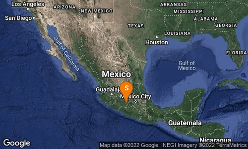 SismologicoMX's tweet photo. Preliminar: SISMO Magnitud 4.9 Loc  46 km al SUROESTE de H ZITACUARO, MICH 05/04/22 00:27:01 Lat 19.26 Lon -100.75 Pf 10 km https://t.co/osAo0PIeXi