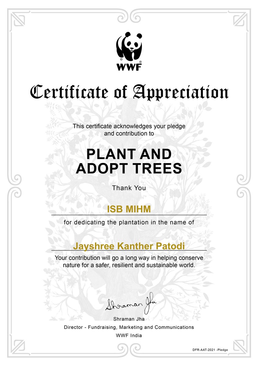 Jayshree Patodi (@jayshreekanther) on Twitter photo Childlike happiness on receiving this Certificate of Appreciation from <a href="/ISBedu/">Indian School of Business (ISB)</a> & planting a tree in my name!
#health & #environment are close to my heart - this is special.
Thank you <a href="/ISB_Healthcare/">Healthcare at ISB</a>, <a href="/somshashi/">Sowmya Shashidhara</a>, Prof Sarang Deo, <a href="/tuneinvy1591/">Vandana Yadav</a> for the opportunity.
#technology Childlike happiness on receiving this Certificate of Appreciation from <a href="/ISBedu/">Indian School of Business (ISB)</a> & planting a tree in my name!
#health & #environment are close to my heart - this is special.
Thank you <a href="/ISB_Healthcare/">Healthcare at ISB</a>, <a href="/somshashi/">Sowmya Shashidhara</a>, Prof Sarang Deo, <a href="/tuneinvy1591/">Vandana Yadav</a> for the opportunity.
#technology