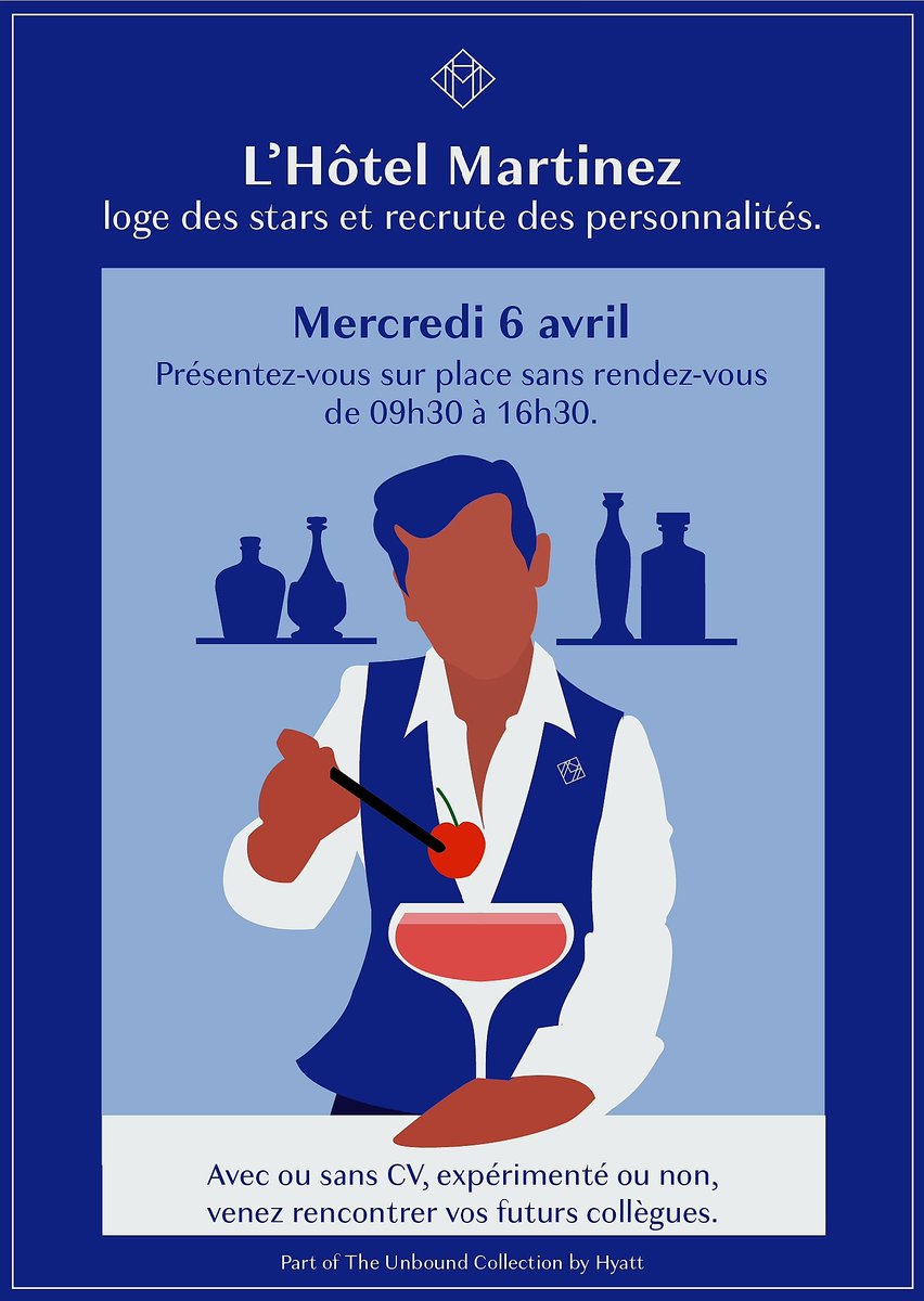 Venez nombreux demain Mercredi 6 avril pour nous rencontrer et discuter des opportunités de travailler au <a href="/martinezhotel/">Hôtel Martinez</a> <a href="/villecannes/">Cannes</a> <a href="/ragecourvoisier/">Régis Courvoisier</a>