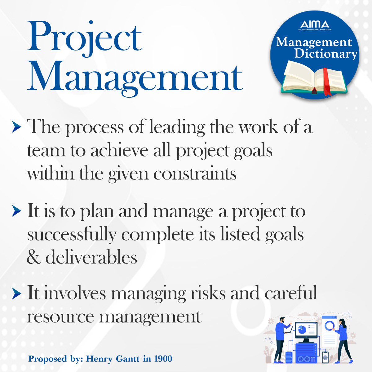 aimaindia's tweet photo. Another important segment of management- Project Management.
#TuesdayTrivia #ManagementDictionary https://t.co/dE6aYuxVE6