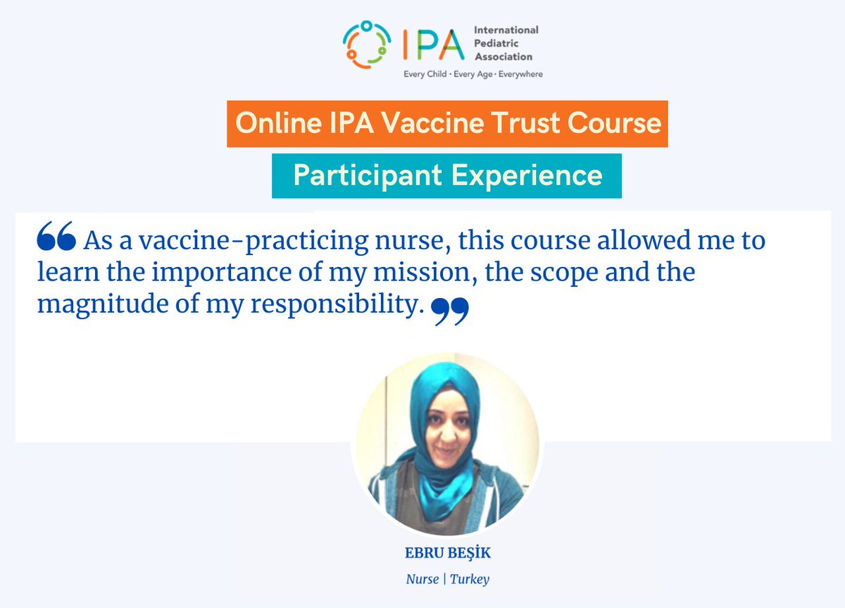 #Nurses &amp; #midwives have a major role in advising &amp; promoting #immunization. <a href="/IPAWorldorg/">International Pediatric Association</a> invites #nurses #midwives &amp; all healthcare professionals &amp; workers to take the Online IPA #Vaccine Trust Course.  Register bit.ly/3cnCABA
#Testimonial #WHWWeek #ActForHealthworkers