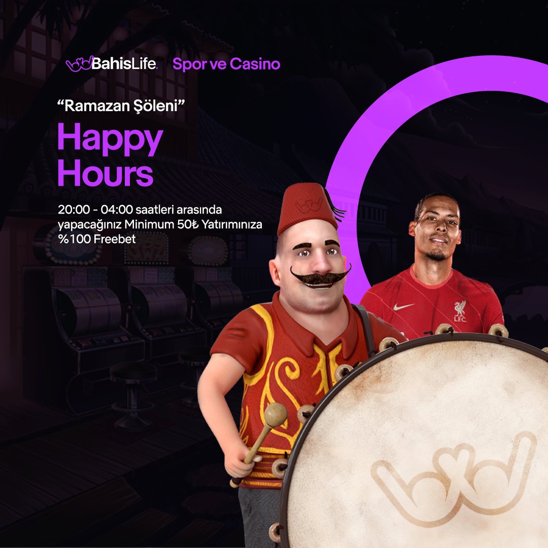 🥁Ramazan Şöleni🥁

⏰HAPPY HOURS

💜20:00-04:00 saatleri arasında yapacağınız minimum 50₺ yatırımınıza %100 Freebet!

🖇 buff.ly/3AlXGdv