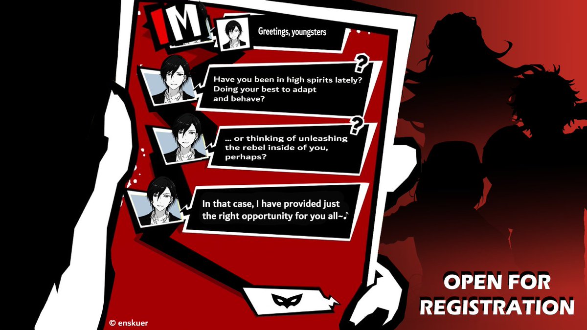 【 Open Registration 】 

Salam, jiwa pemberontak! Kamu yang telah dianugrahi kuasa di luar nalar. Perihal bagaimana cara untuk memanfaatkannya, itu tergantung dirimu untuk memantapkan resolusimu. 

Form pendaftaran : bit.ly/PhantomRegist 

#StealYourStars