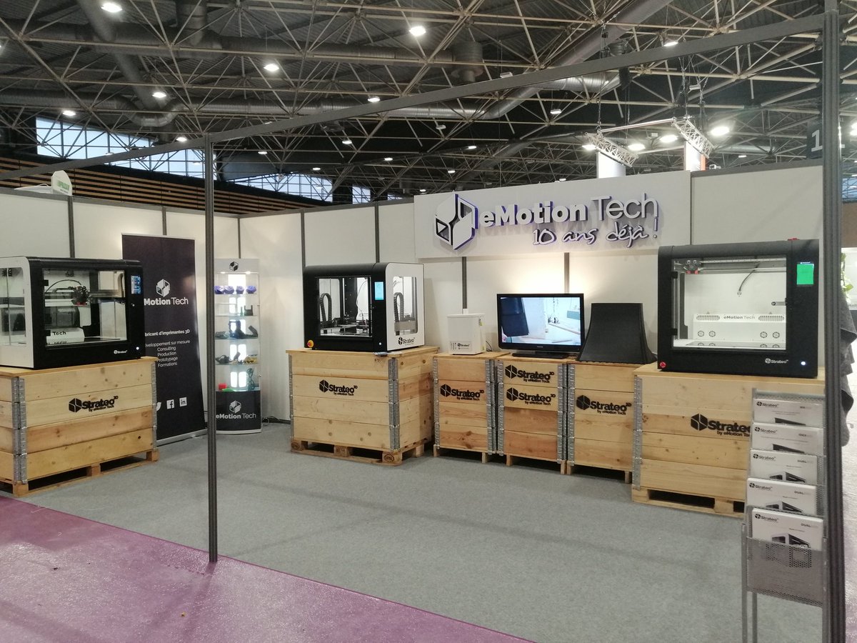eMotion Tech (@emotiontech) on Twitter photo Retrouvez dès 9h au <a href="/salon_3DPRINT/">3D PRINT Congress & Exhibition</a> Stand D03. Venez échanger avec notre équipe et découvrir notre dernière #imprimante3d la Strateo3d #Idex420
#impression3d #3dprint #3dprintlyon #3Dprinting Retrouvez dès 9h au <a href="/salon_3DPRINT/">3D PRINT Congress & Exhibition</a> Stand D03. Venez échanger avec notre équipe et découvrir notre dernière #imprimante3d la Strateo3d #Idex420
#impression3d #3dprint #3dprintlyon #3Dprinting