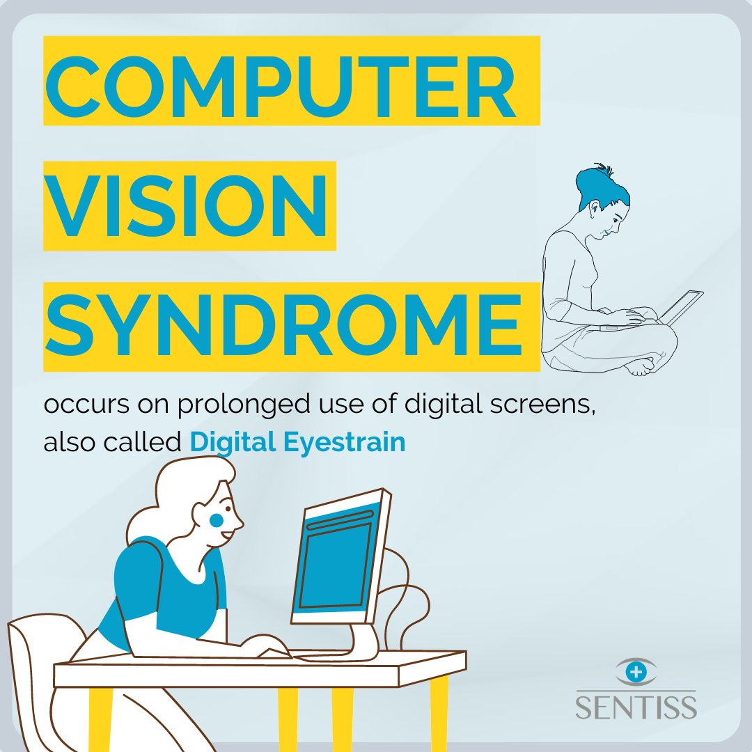 sentisspharma's tweet photo. Prolong use of computers, cell phones and other digital screens can lead to vision problems and eye discomfort. To help alleviate digital eyestrain, follow the 20-20-20 rule. #eyestrain #computervision #eyehealth #ophthalmology #dryeyedisease #mesentiss https://t.co/DL2obMXO5h